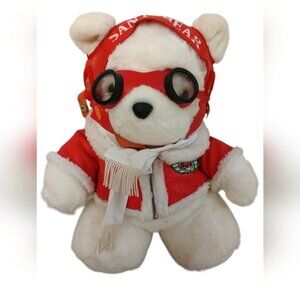Vintage 1987 DAYTON HUDSON Christmas AVIATOR/PILOT SANTA BEAR W/Goggles